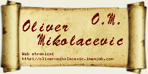 Oliver Mikolačević vizit kartica